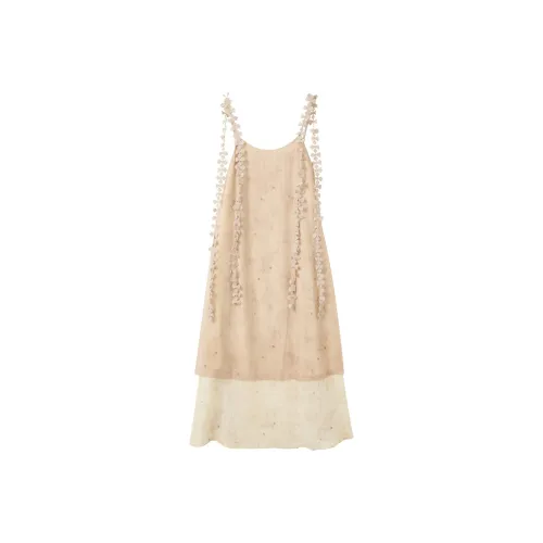 3COLOUR Slip Dresses Women's Coffee Beige