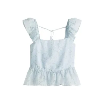 H&M Shirts Women's Light Blue/Floral