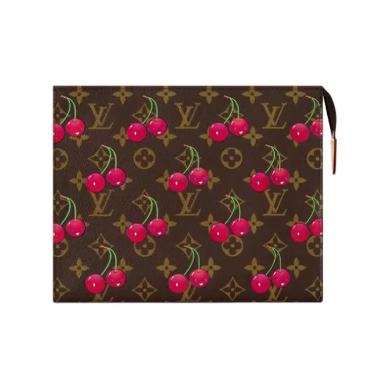 LOUIS VUITTON Takashi Murakami Collaboration Monogram Coated Canvas Toiletry Bag Clutch Women's Brown-0