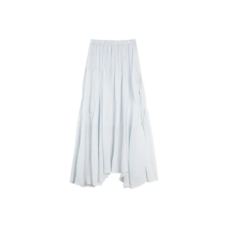 ELLE Casual Long Skirts Women's Blue-0