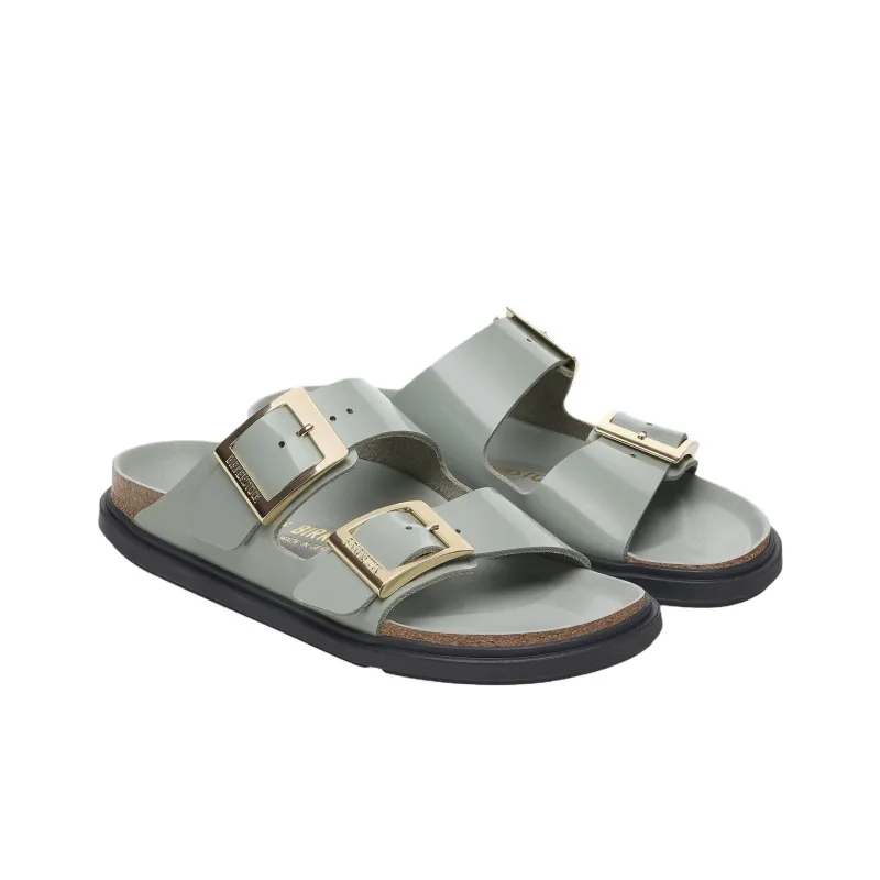 Birkenstock Arizona Rubber Sole Abrasion Resistant Slide Slippers Women's Green Regular Loose Fit-2