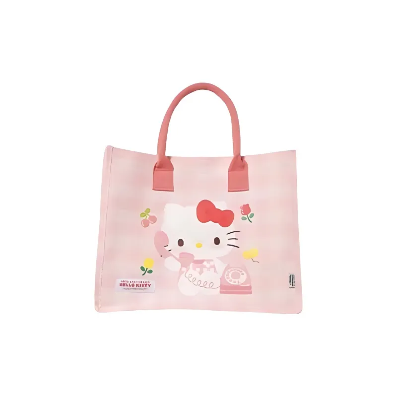 MINISO Sanrio Hello Kitty Fabric Totes Handbags Regular Women's White/Pink-3