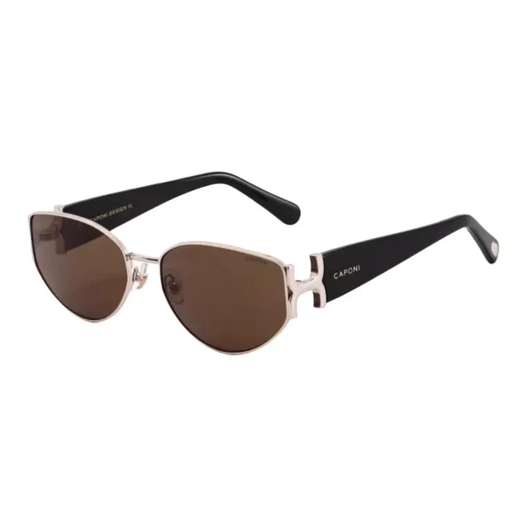 CAPONI Plate And Metal Irregular Shape Sunglasses Unisex Multicolor-2