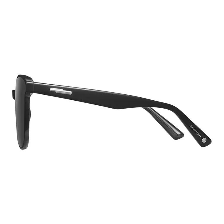 MUJOSH Plate Frame Square Sunglasses Unisex Black-2