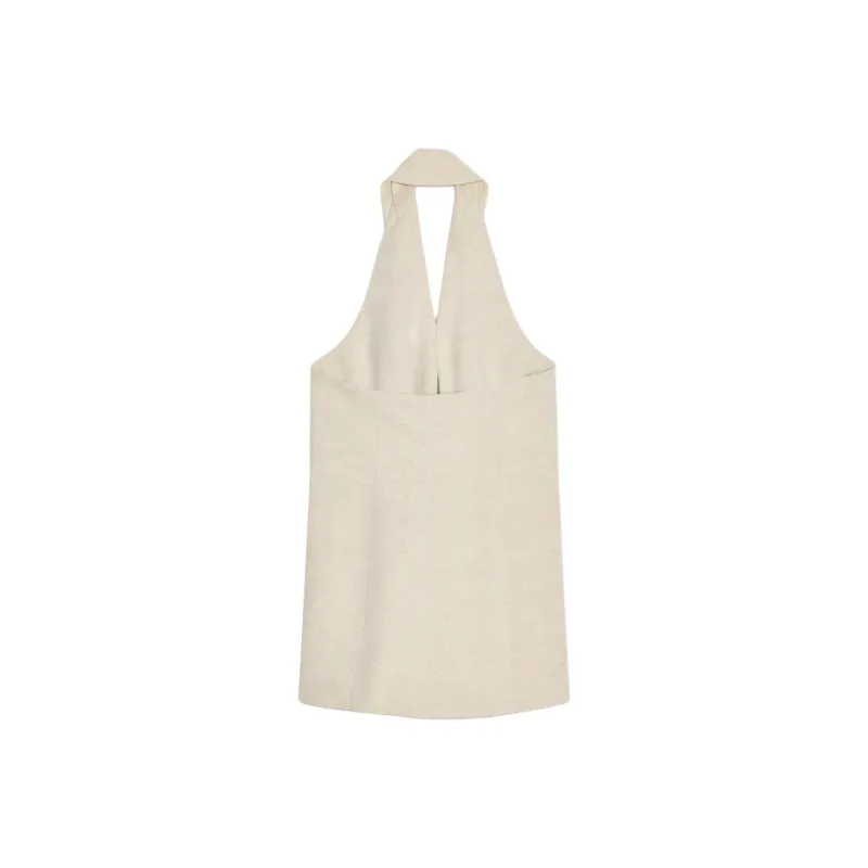 ZARA Tank Tops Women's Light Beige-1