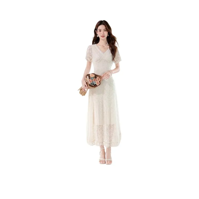 Mm Short Sleeved Dresses Women's Apricot-0