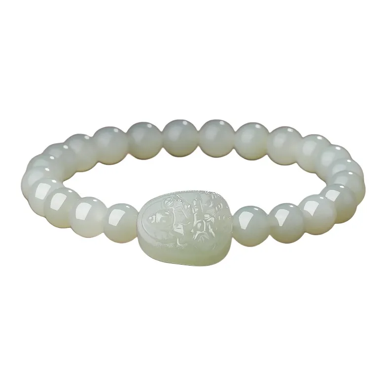 BYTHERE Hetian Jade Bracelets Pale Greenish White Jade Women's-8
