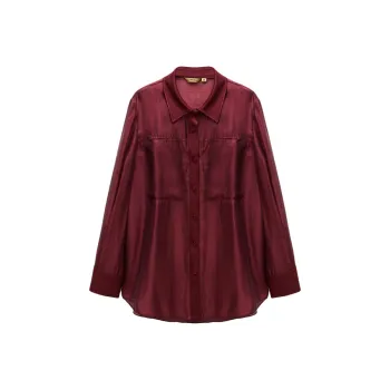 INSUN Shirts Women's Burgundy