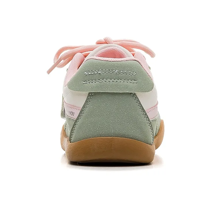 HUANQIU Slip Resistant, Abrasion Resistant, Lightweight Low Top Casual Shoes Women's Green Pink-3