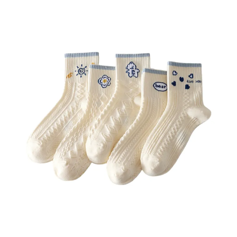 ALPLUME Mid Calf Socks Unisex 5 Pack-0
