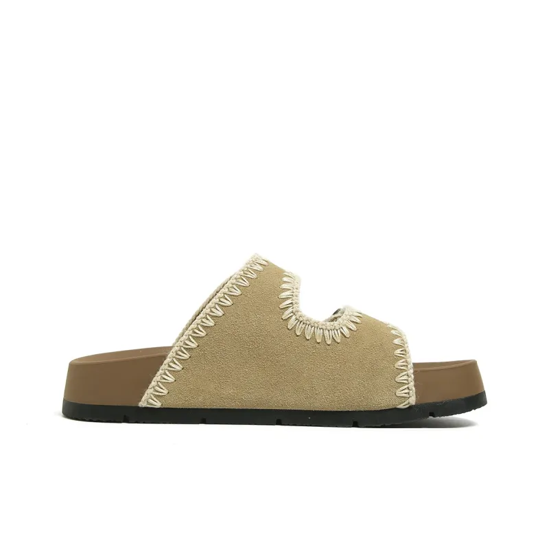 FOREVER 21 Quiet Slip Resistant Odor Resistant Abrasion Resistant Slide Slippers Women's Beige-1