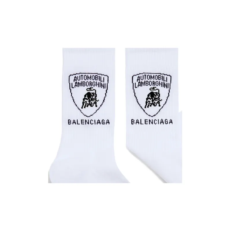Balenciaga Knee High Socks Regular Fit Men's 1 Pack White-1