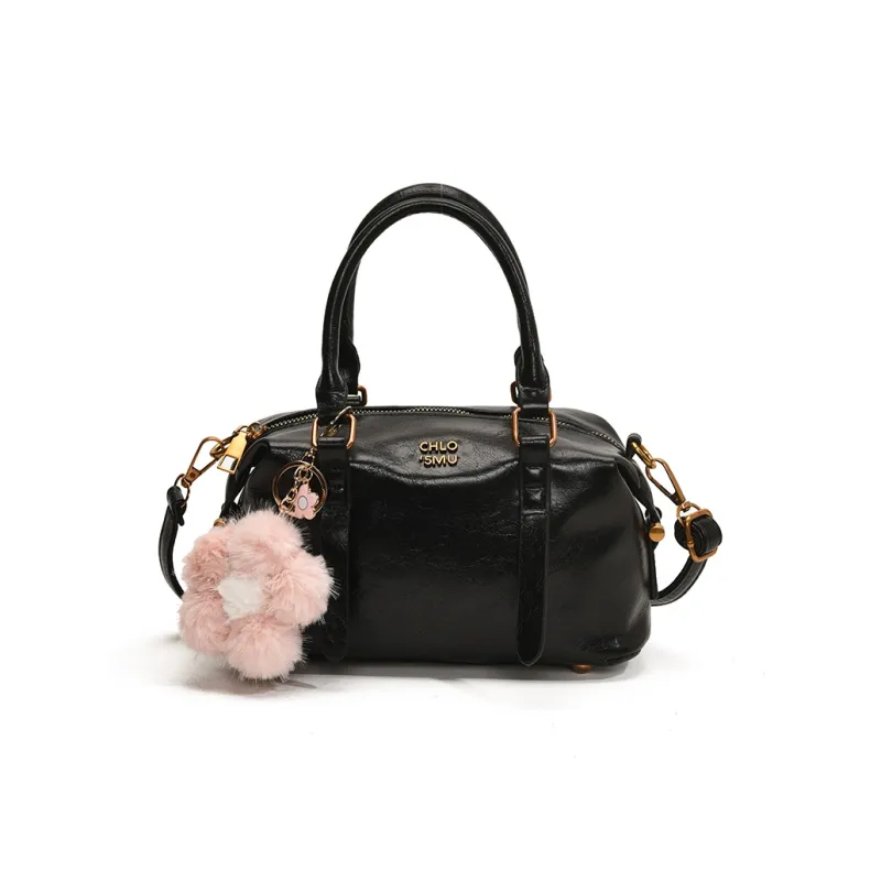 Meow In The Grass PU Handbag Women's Pink/Coffee/Coffee/Black-17