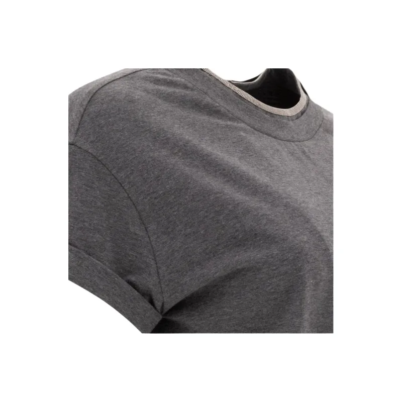 Brunello Cucinelli Embellished Crewneck T Shirt-3