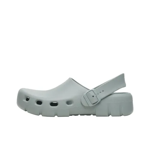 Birkenstock Birki Flow Clogs Unisex Gray Green Regular Loose Fit