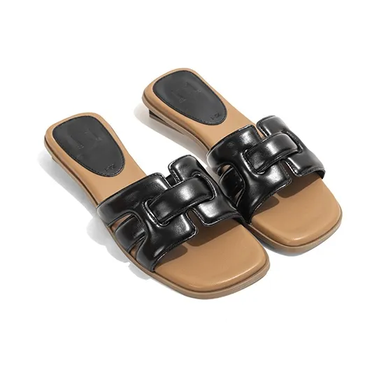 Old Meow Rubber Sole Slide Slippers Women's Black-2