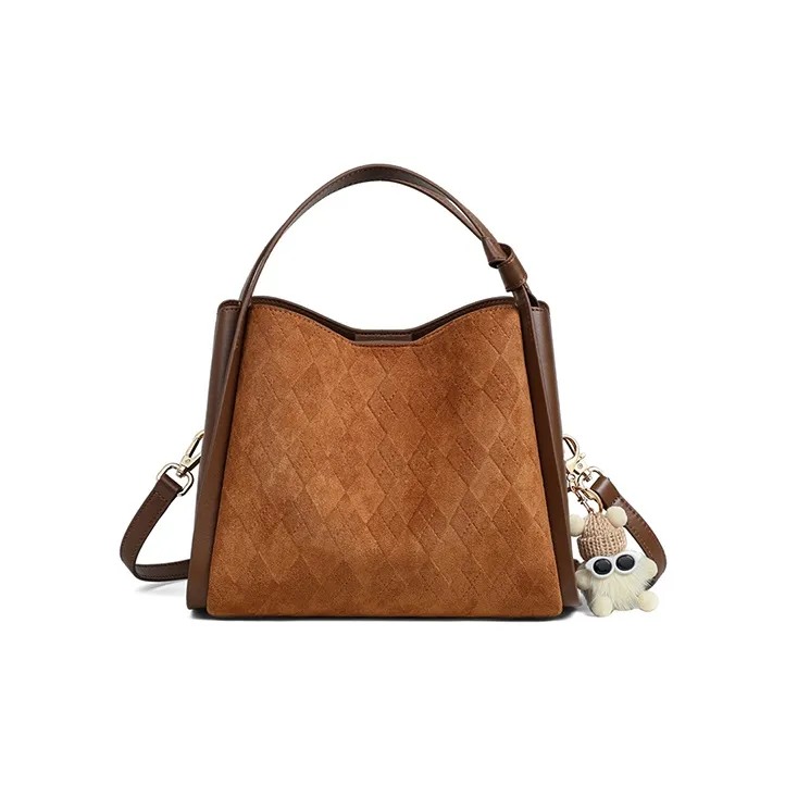 MILLIE'S Fabric, Synthetic Leather Shoulder Bag, Crossbody Bag, Handbag Regular Women's Brown-4