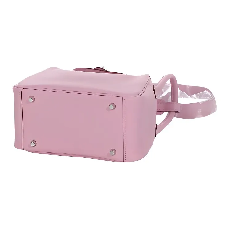 HERMES Lindy Swift Leather Portable Crossbody Bag, Shoulder Bag Mini Women's X9 Mauve Sylvestre Mallow Purple-2