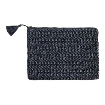ZARA Cellulose Material Clutch Women's Marine Blue
