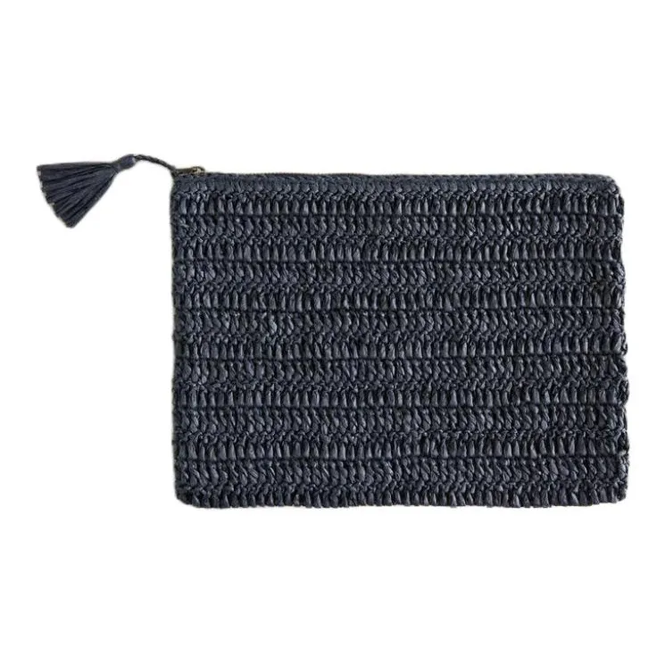 ZARA Cellulose Material Clutch Women's Marine Blue-0