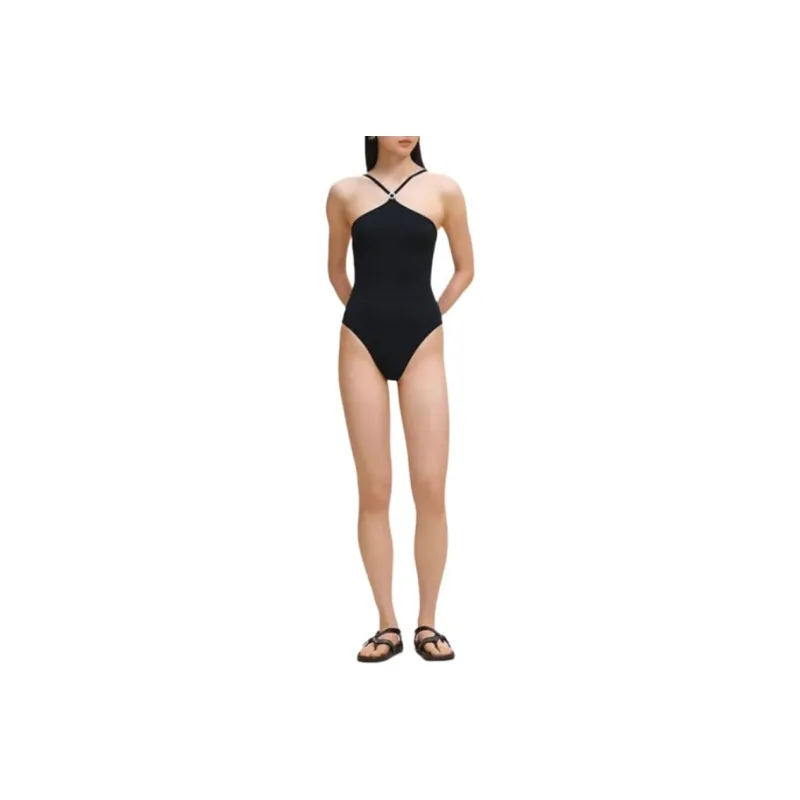 HERMES One piece Swimsuit Women's Blue Black-0