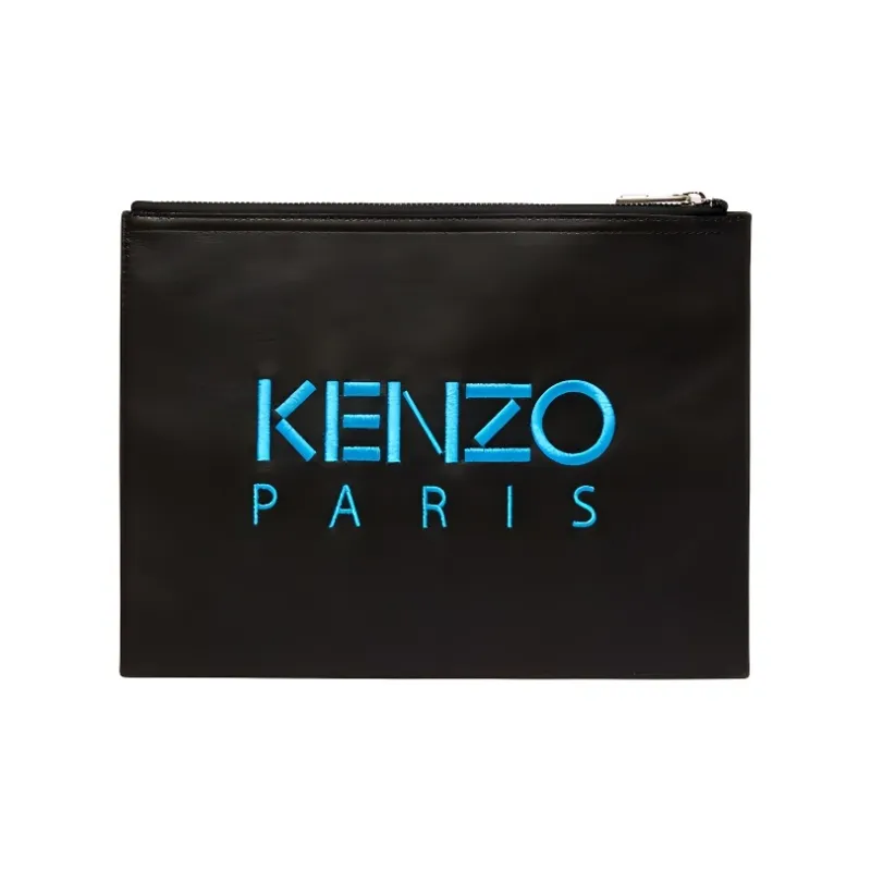 KENZO Cow Leather Clutch Men's Black-1