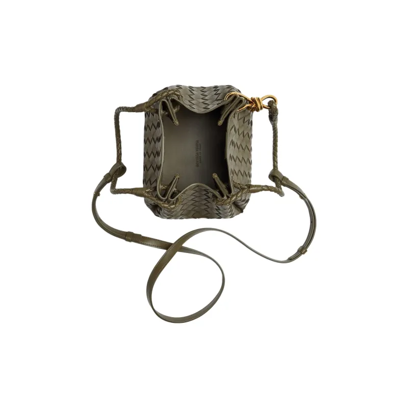 Bottega Veneta Parachute Sheepskin Portable Crossbody Bag, Shoulder Bag Trumpets Women's Cypress Green-3