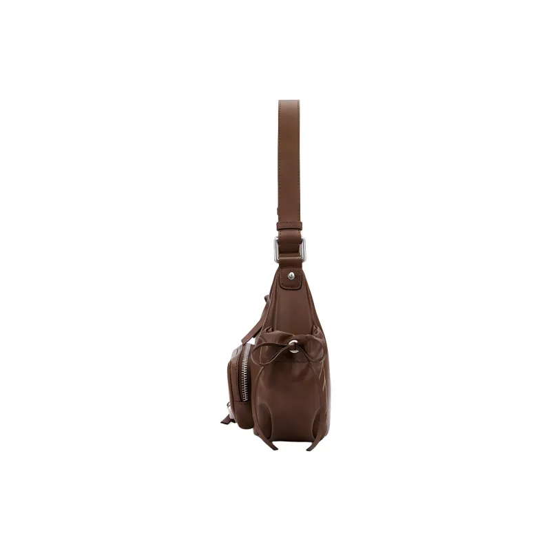 MCMIKO Cow Leather Shoulder Bag Trumpets Women's Vintage Brown-3