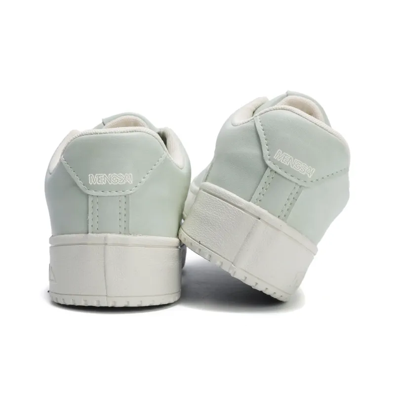 Mengsai Puffy Shoes Low-Top Skateboard Shoes Women's Light Green-2