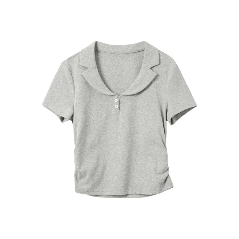 3COLOUR T Shirts Women's Heather Gray-0