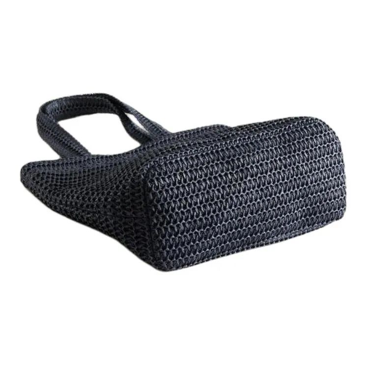 ZARA Cellulose Material Shopping Bag Handbag Women's Marine Blue-4
