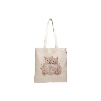 Vans Cotton Tote Bag, Shopping Bag, Handbag, Shoulder Bag Unisex Natural White