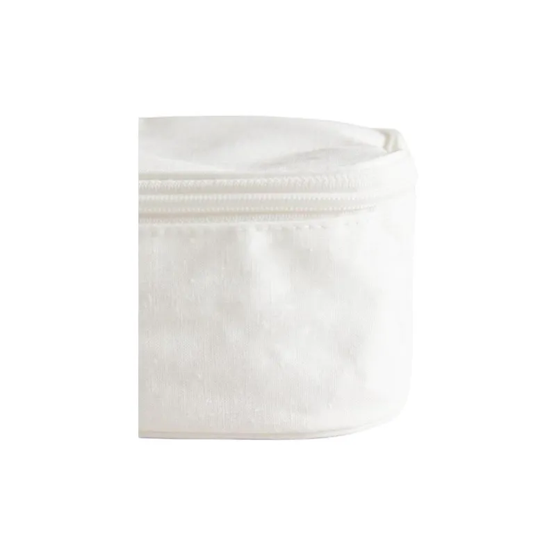 ZARA Linen Toiletry Bag Tubas Unisex Frosted White-4