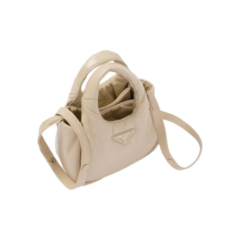 PRADA Leather Handbag Trumpets Women's Desert Beige-2