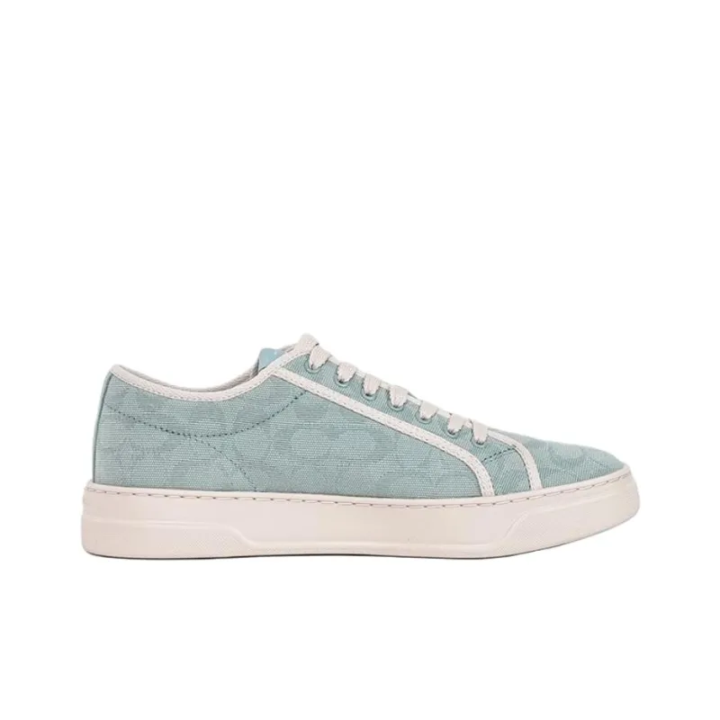 COACH Low Top Canvas Shoes Men's Mint Green-1