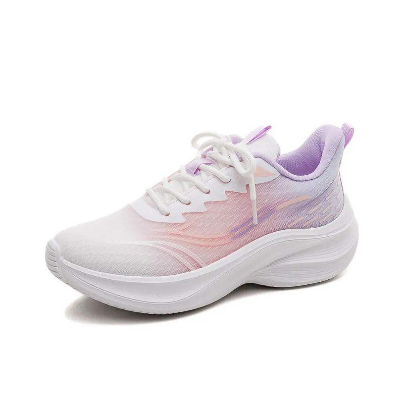 HUANQIU Cushioning, Breathable, Supportive Low Top Casual Running Shoes Women's White Purple-1