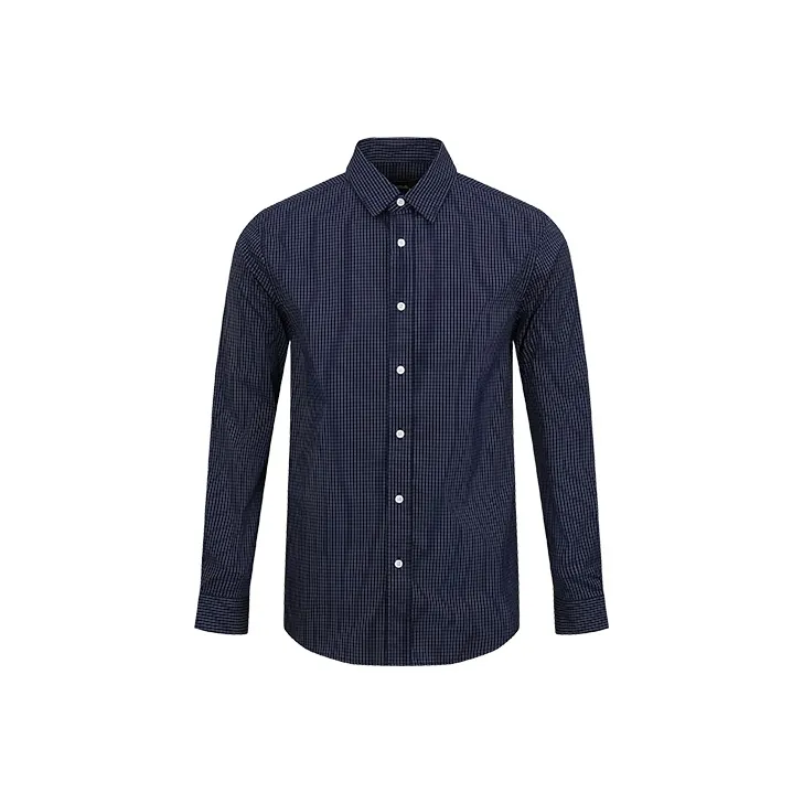 URBAN REVIVO Shirts Men Dark Blue Plaid-0