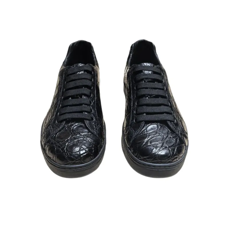 PRADA Low Top Skateboard Shoes Men's Black-3