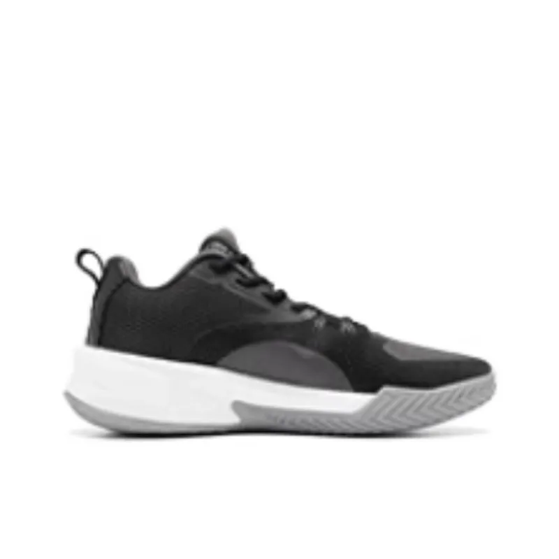 QIAODAN Battle Sword 7 TEAM Cushioned Slip Resistant Mid Top Q KUNGFU LIGHT Basketball Shoes Men's Black Gray-1