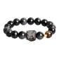 Obsidian Lion Beaded Bracelet
