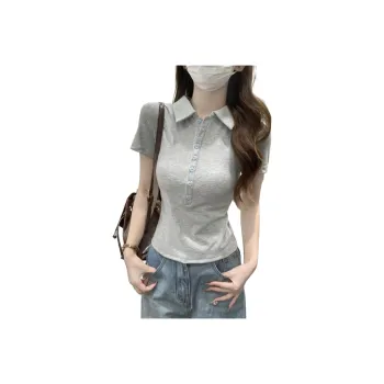 GUOZHEN Set in Sleeve T Shirt Women's