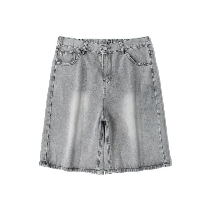 FAIRWHALE Denim Shorts Unisex Gray-0