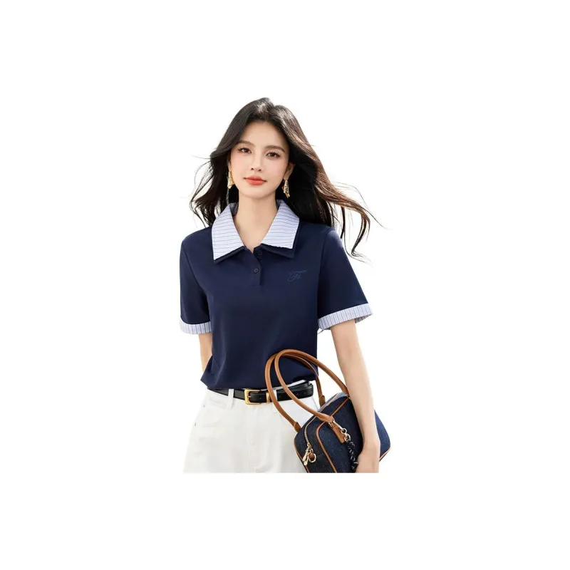 La Chapelle T Shirts Women's Navy Blue-0