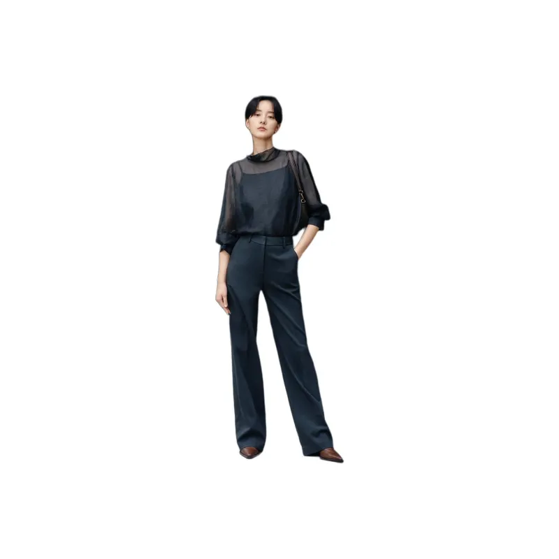 INSUN Casual Pants Women's Dark Gray Green-0