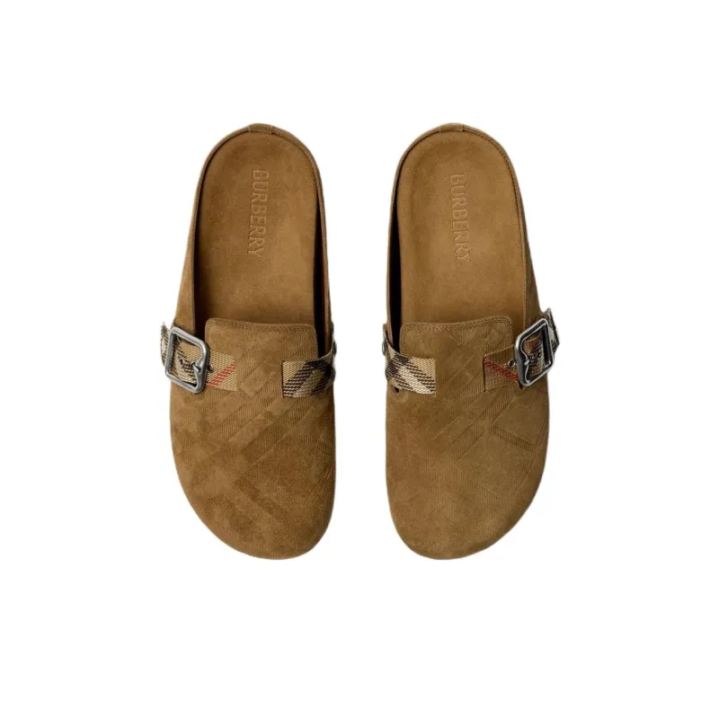 Burberry Quiet Closed Toe Slippers Women's Brown-3