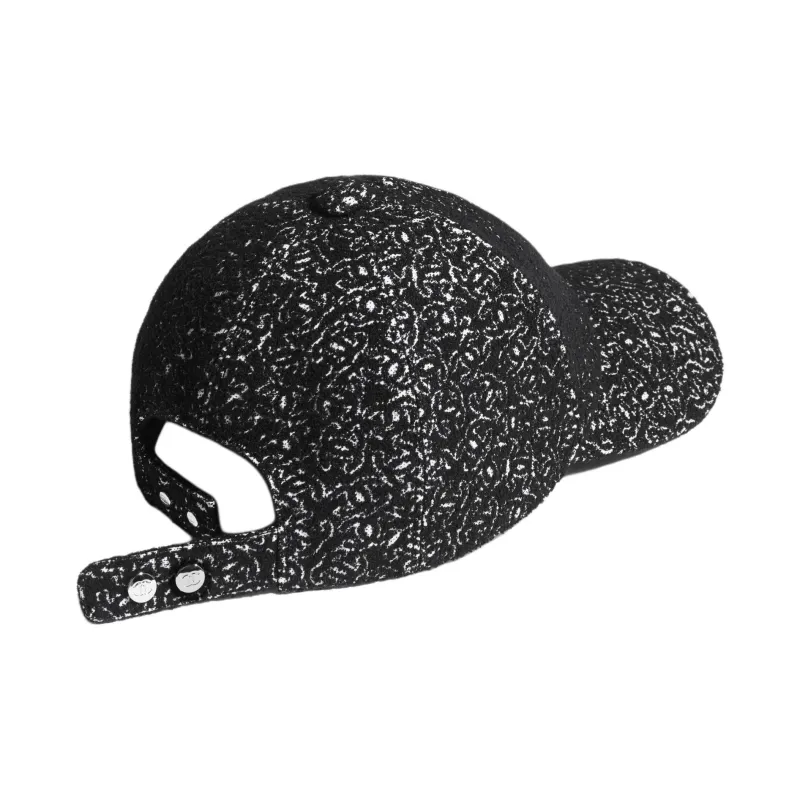 CHANEL Cotton Baseball Caps Women's Black-1