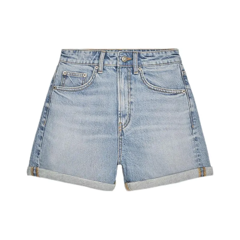 ZARA Trf Denim Shorts Women's Light Blue-0