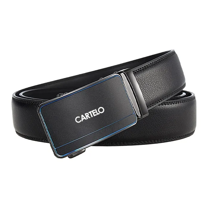 CARTELO Cow Split Leather Belts Men's Width 3.5CM-1