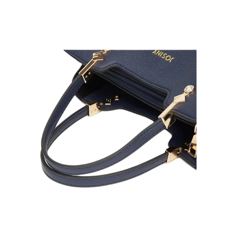 JOSINY Synthetic Leather Shoulder Bag, Crossbody Bag, Handbag Medium Size Women's Black/Navy Blue-7