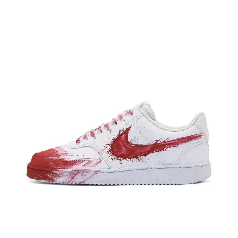 Nike Court Vision 1 Slip Resistant Low Top Skateboard Shoes Unisex Pure White-0